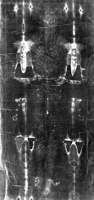 Photo-negative Image of Holy Shroud back